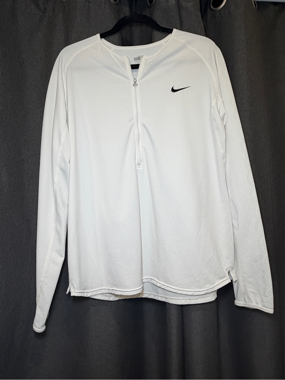 Nike women's white half-zip Dri-FIT top size XL